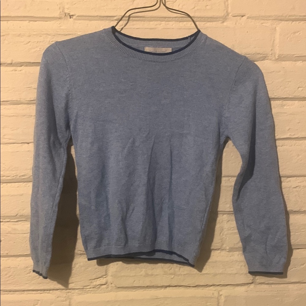 bella bliss Blue Crewneck Sweater Classic Knit Design